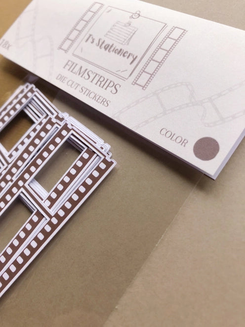 Stickerpakket Chocoladebruine Filmstrips - T's Stationery
