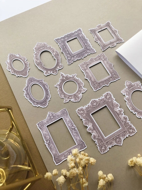 Stickerpakket Lichtbruine Romantic Frames - T's Stationery