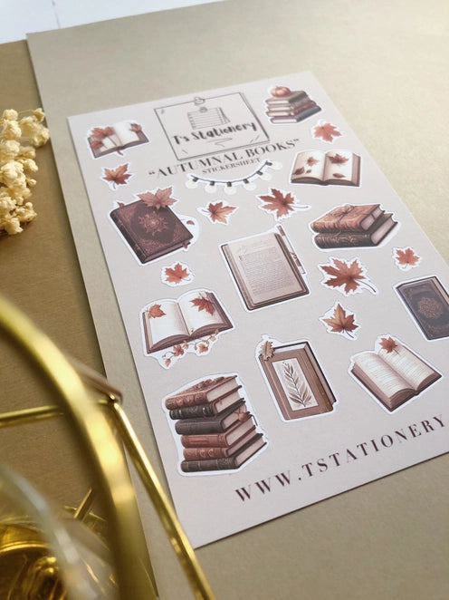 Stickervel Autumnal Books - T's Stationery