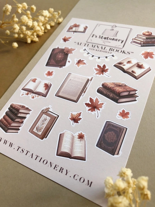 Stickervel Autumnal Books - T's Stationery