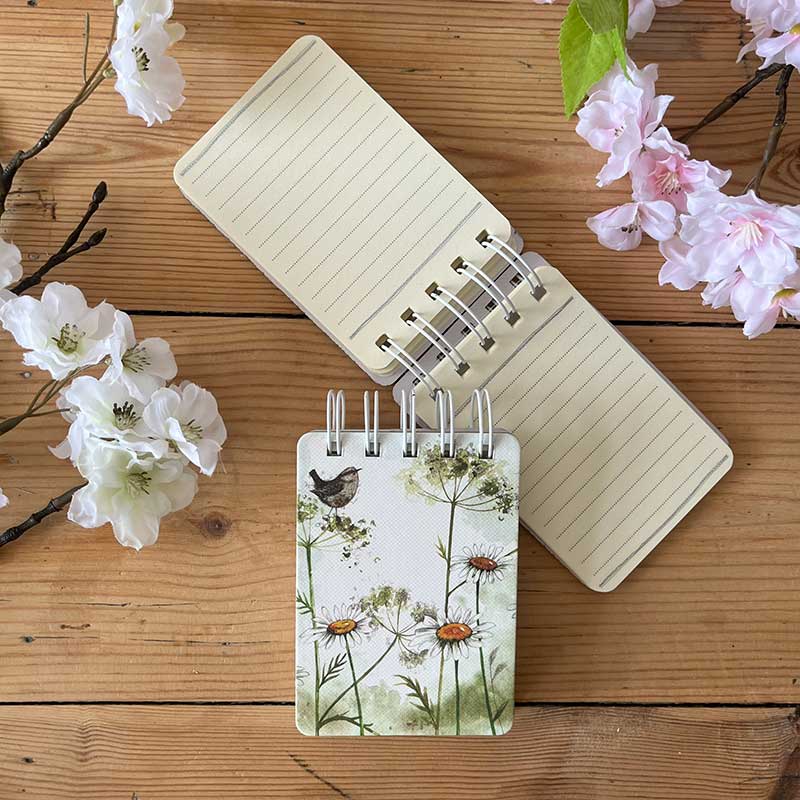 Mini notitieblokje Wren and Daisies - Alex Clark