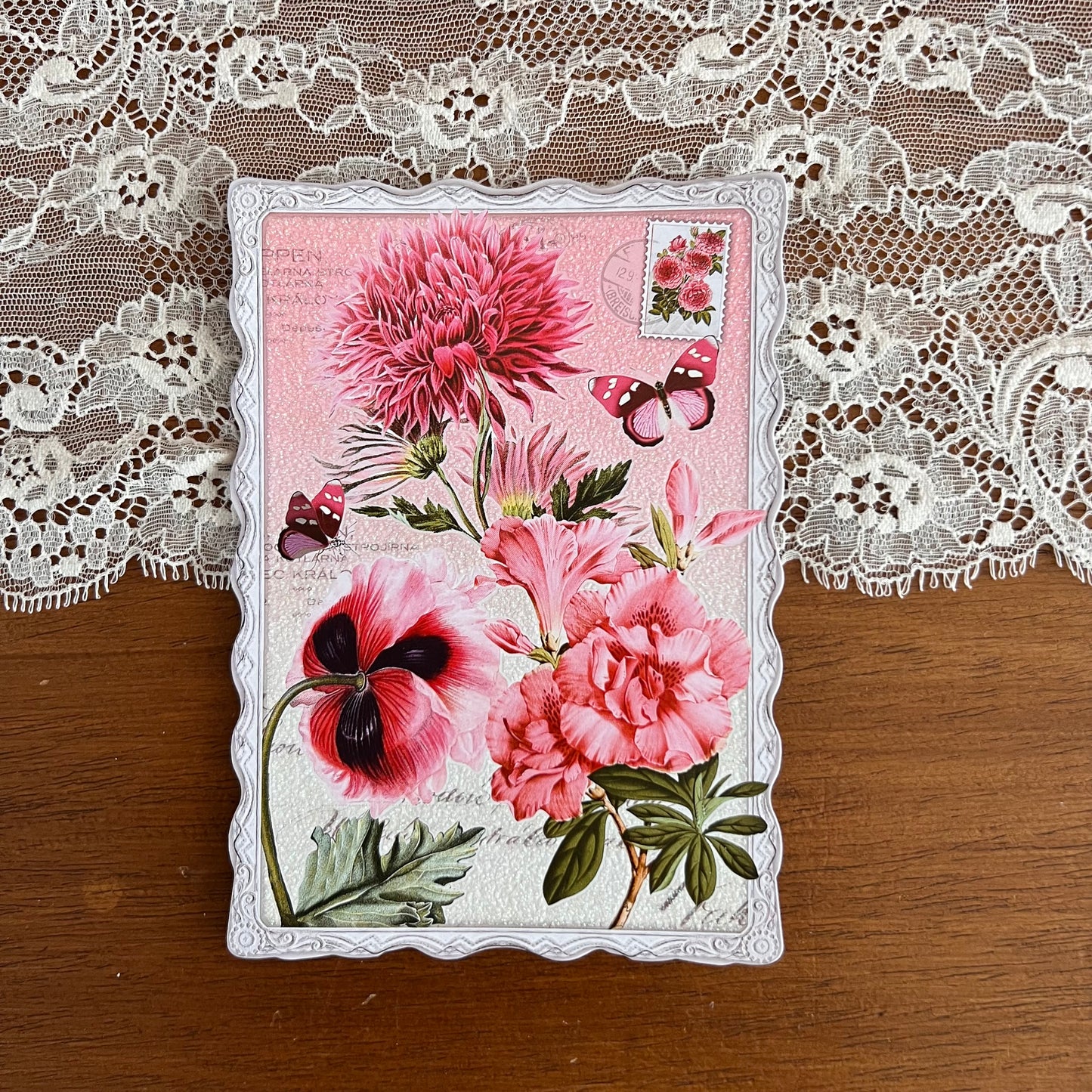 Kaart Vlinders Roze - Barbara Behr