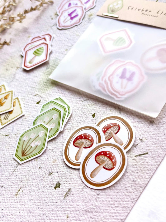 Sticker Flakes Mushrooms - Nikki Dotti