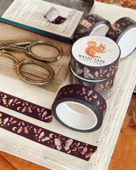 Washi tape Moonlit Moths - Iris Esther