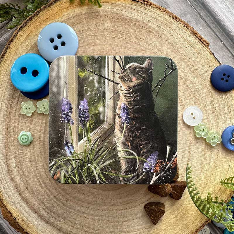 Vierkant blikje Cat and Muscari - Alex Clark