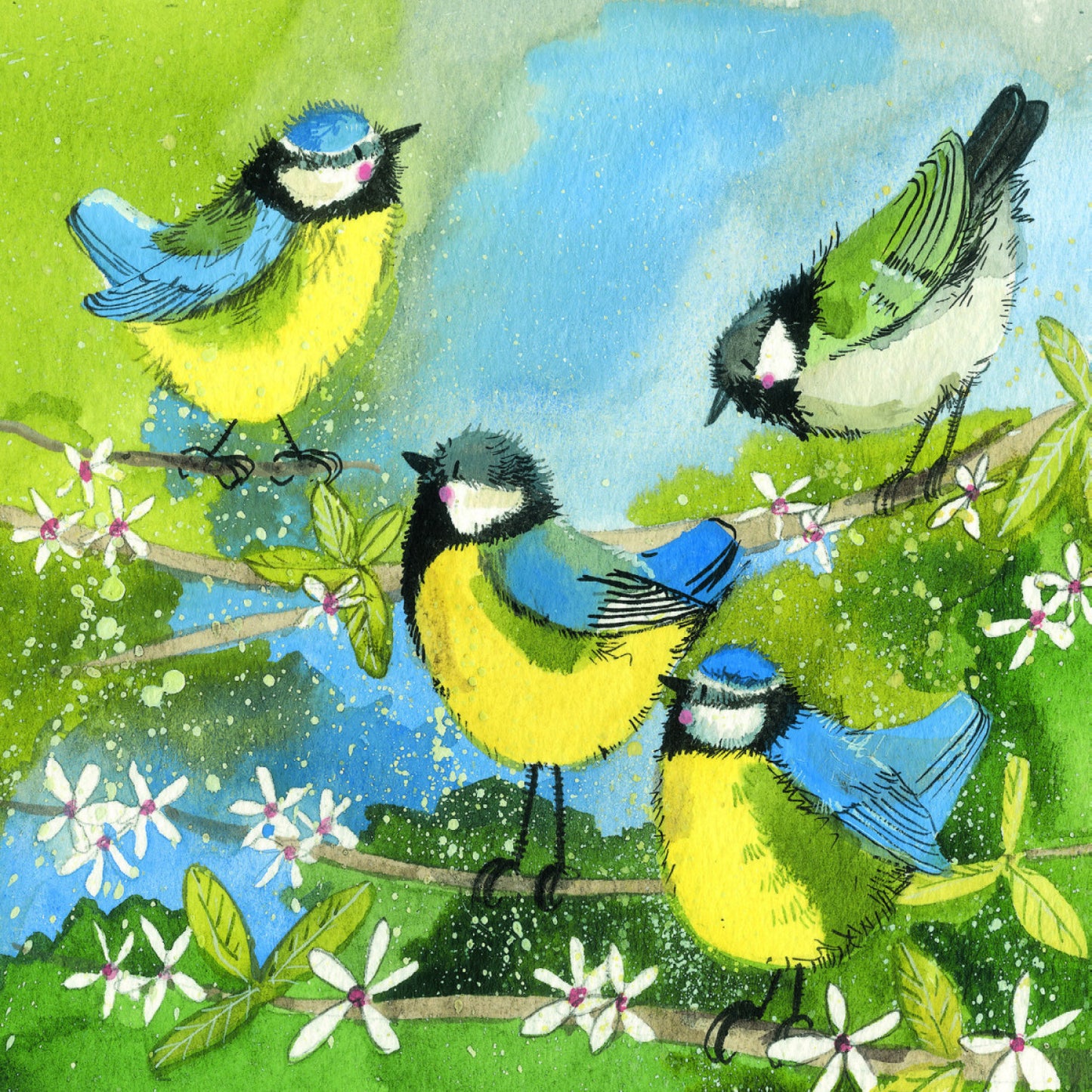 Onderzetter Tits Garden Birds - Alex Clark