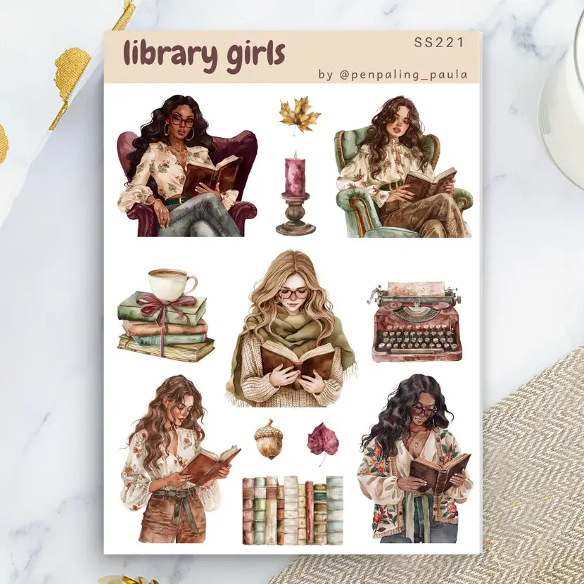 Stickervel Library Girls - Penpaling Paula