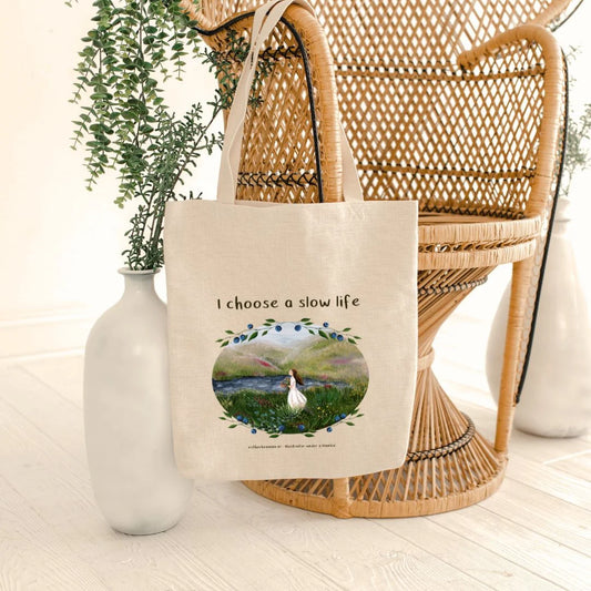 Katoenen tas I choose a slow life - Esther Bennink