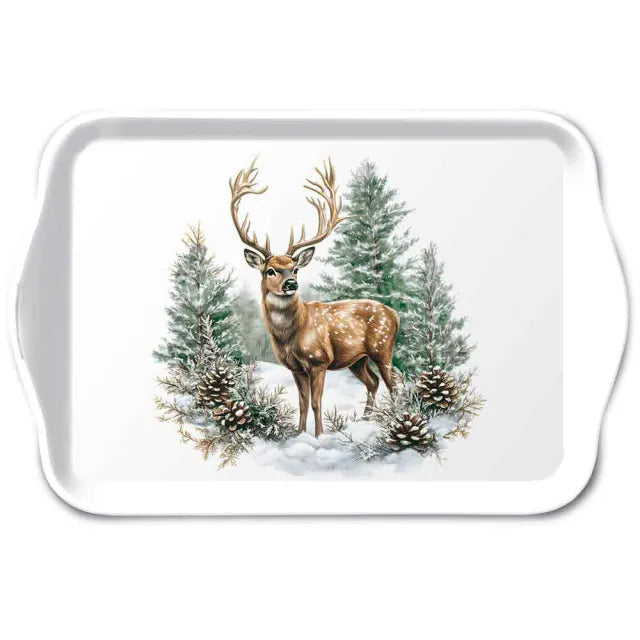 Klein dienblad Winter Stag White - Ambiente