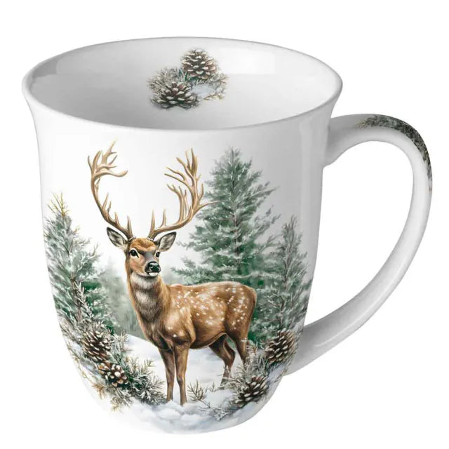 Beker Winter Stag White - Ambiente