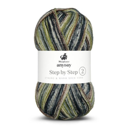 Sokkenwol kleur 3 Grey/Black/Brown/Green - Mayflower