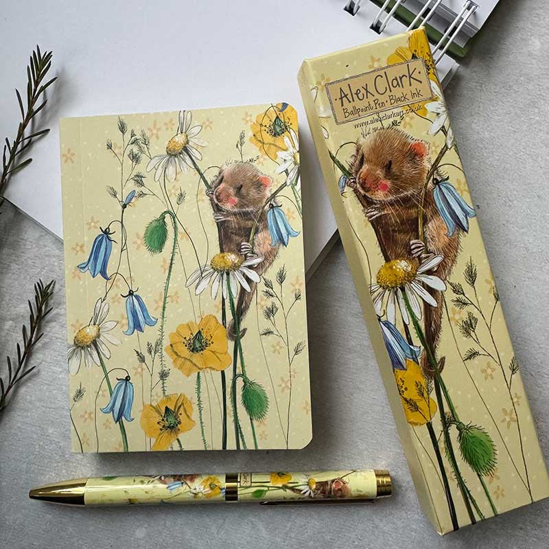Mini notitieboekje Field Mouse and Flowers - Alex Clark