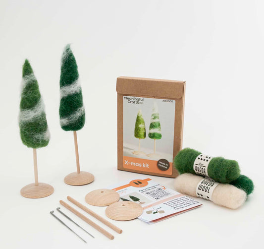 DIY kerstboompjes naaldvilten - Meaningful Crafts