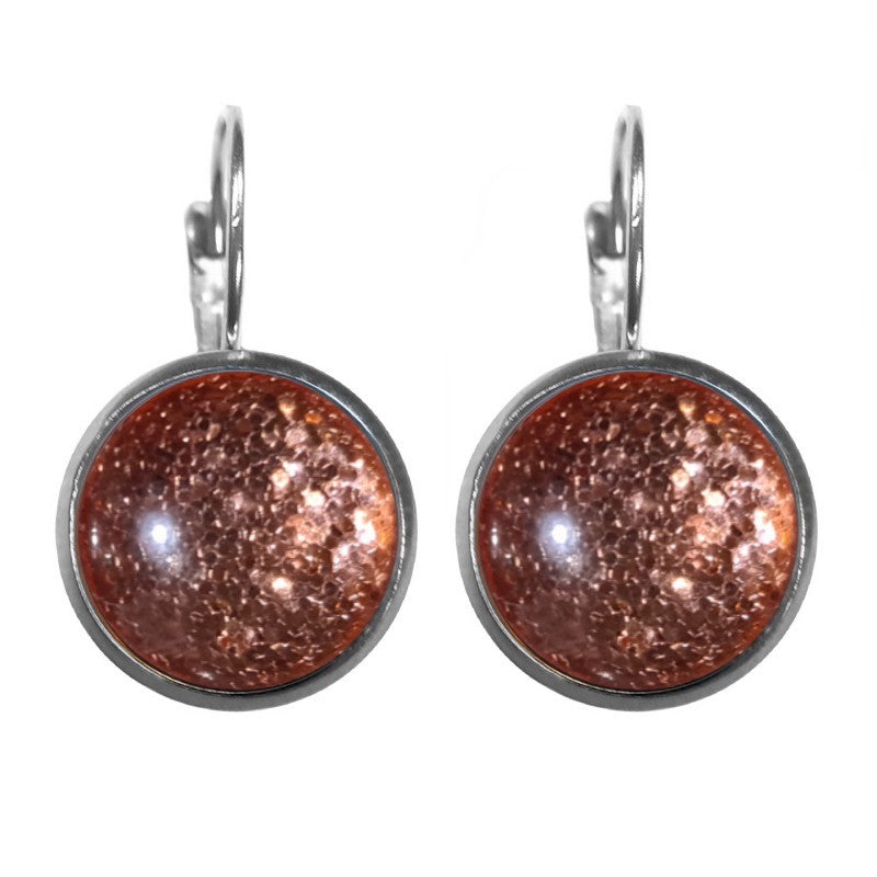 Oorbellen Dots Zilver Rosette Glitter - Urban Hippies