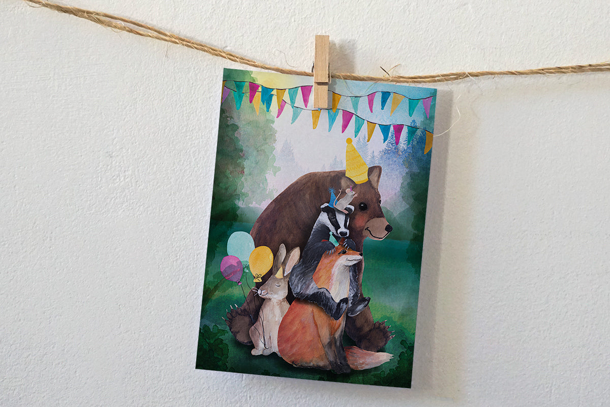 Kaart Feestelijke Dieren - Lotte Drouen