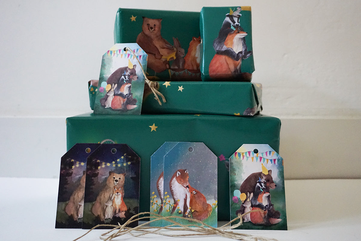 Cadeaulabelset Bosdieren - Lotte Drouen