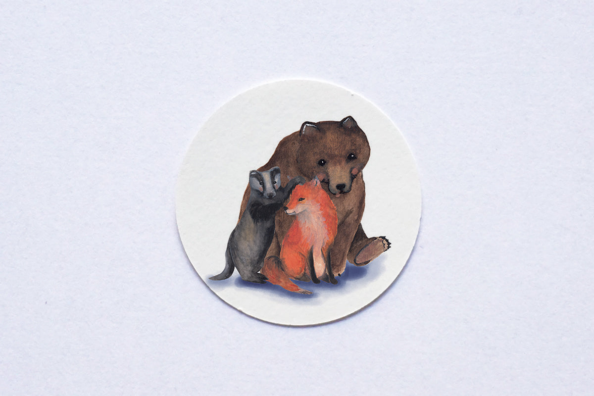 Ronde stickers Bosdieren 4 - Lotte Drouen