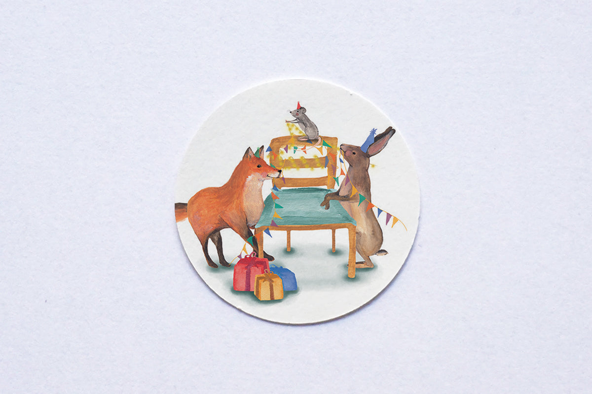 Ronde stickers Bosdieren 4 - Lotte Drouen