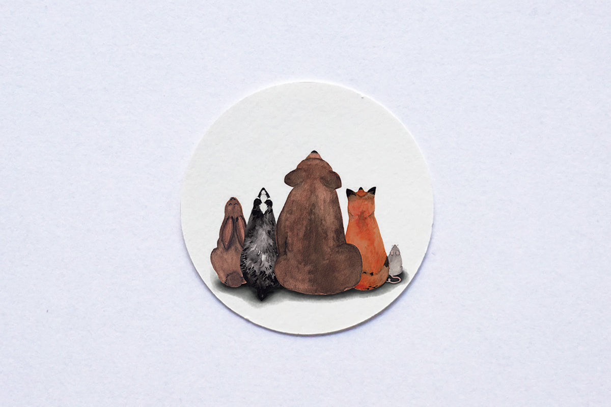 Ronde stickers Bosdieren 4 - Lotte Drouen