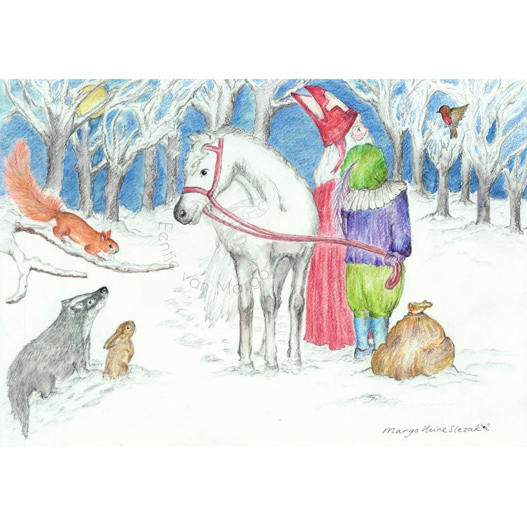 Kaart Dieren en Sint Nicolaas - Eentje van Margot