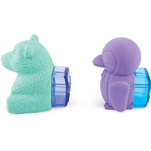 Gum met puntenslijper pinguin en ijsbeer - ooly