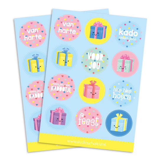 Stickervel Feest en Kadootjes - Studio Schatkist