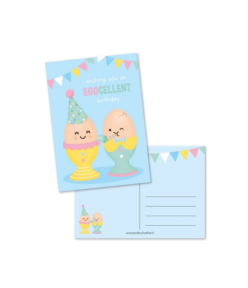 Kaart Wishing you an Eggcellent birthday - Studio Schatkist