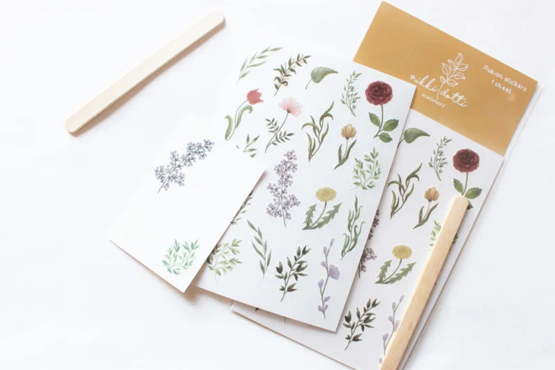 Rub on stickers Spring Flowers - Nikki Dotti
