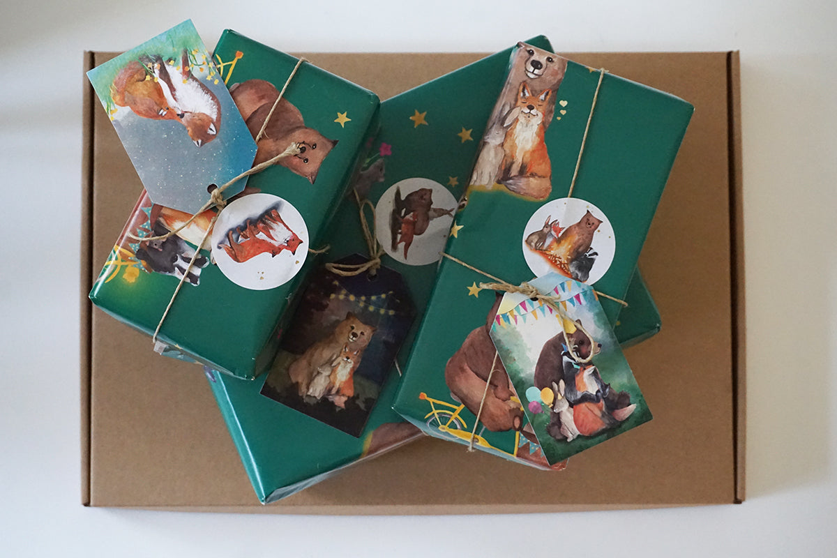 Cadeaulabelset Bosdieren - Lotte Drouen