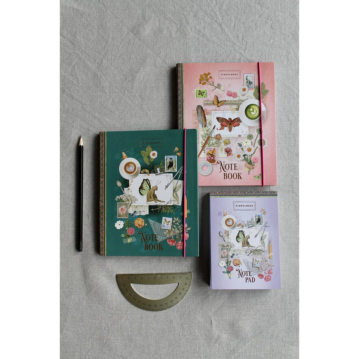 Notebook Wonderland Peach Butterbird - Pimpelmees