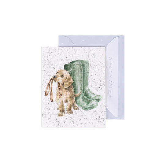 Mini kaartje hond Hopeful Gift - Wrendale