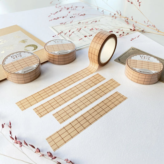 Washi tape Brown Grid - LETTOOn