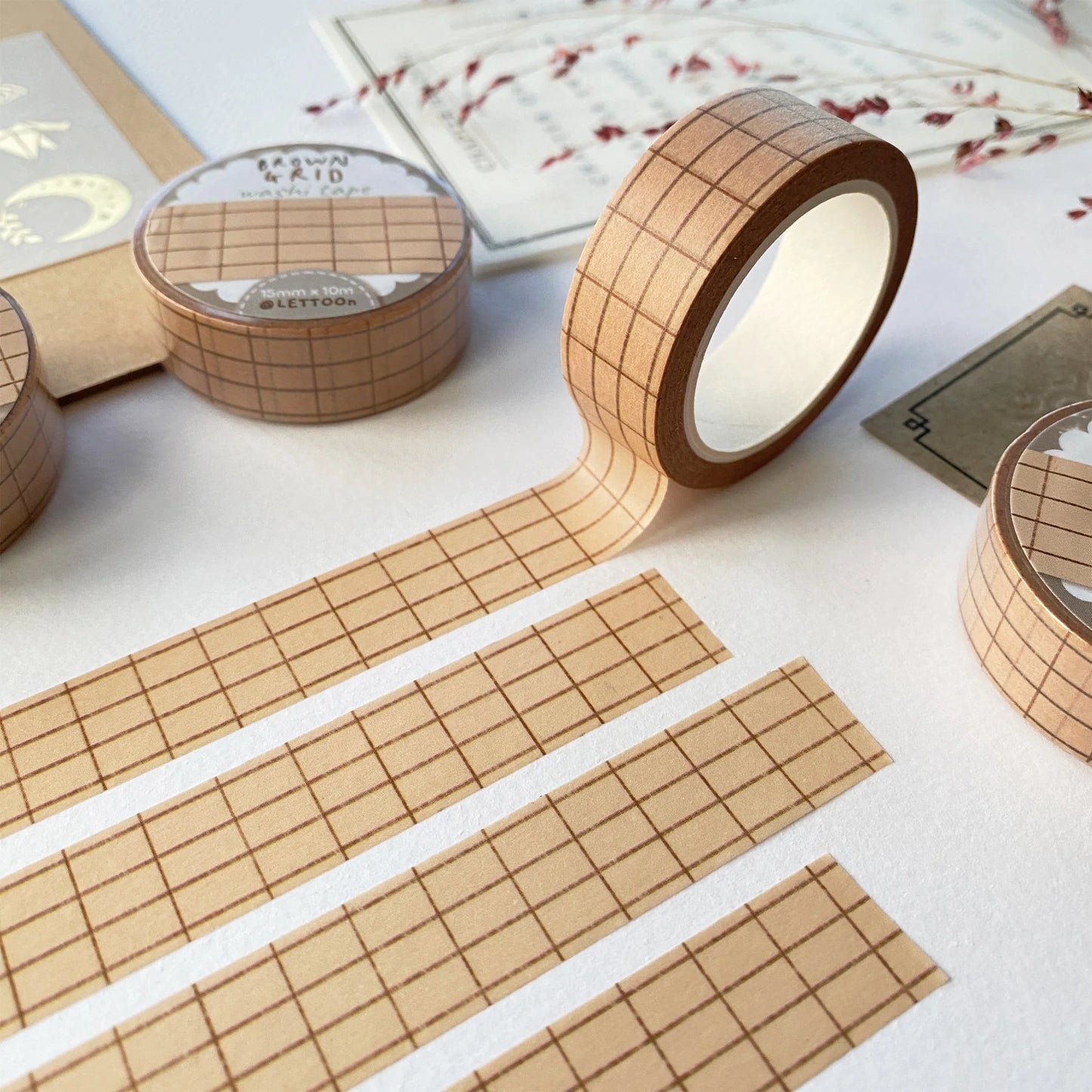 Washi tape Brown Grid - LETTOOn