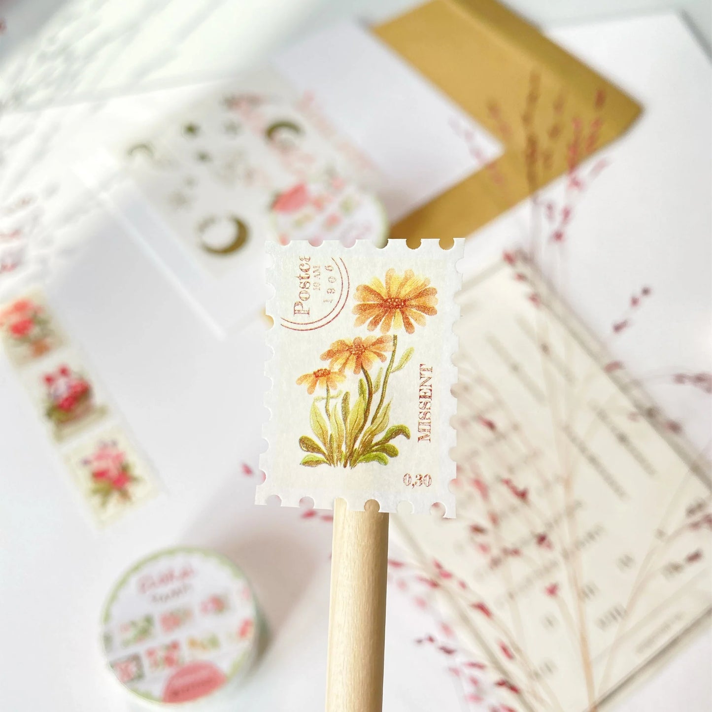 Washi tape Floral Stamps - LETTOOn