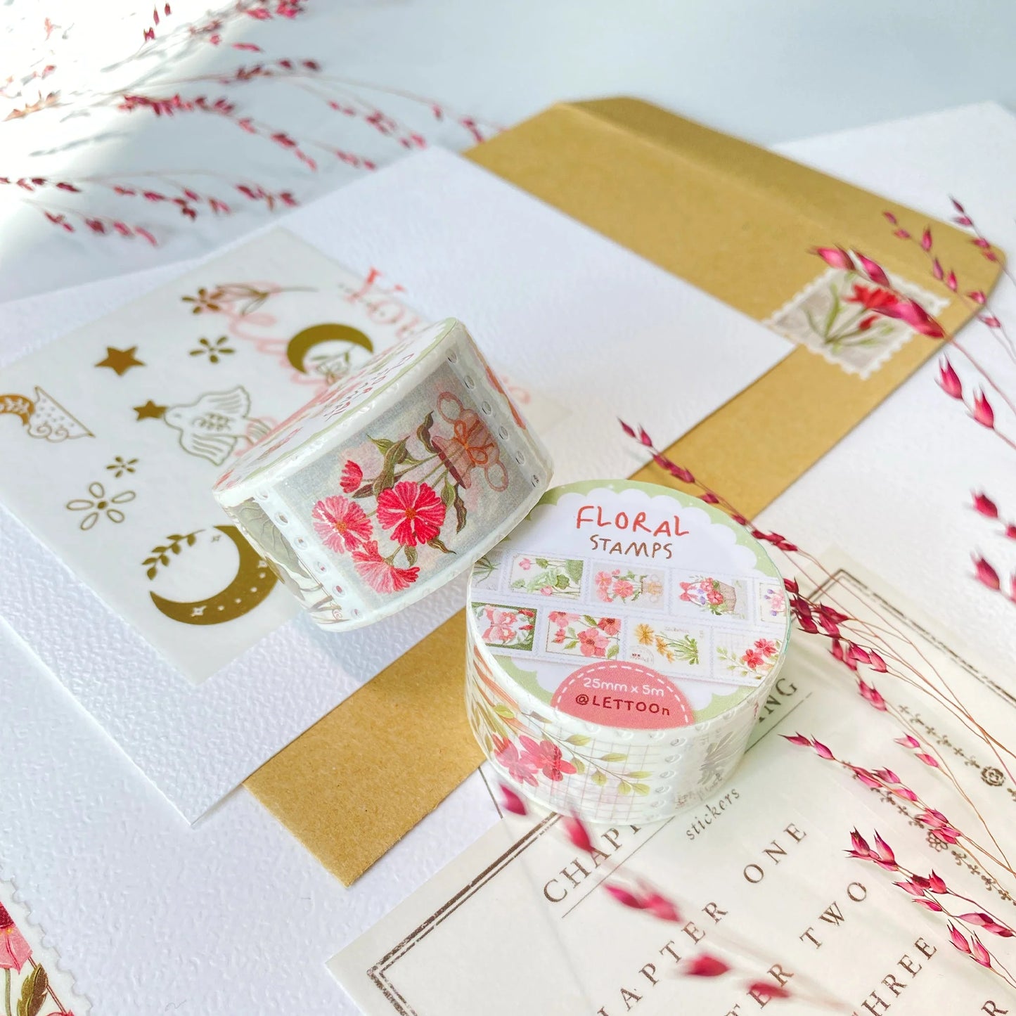 Washi tape Floral Stamps - LETTOOn