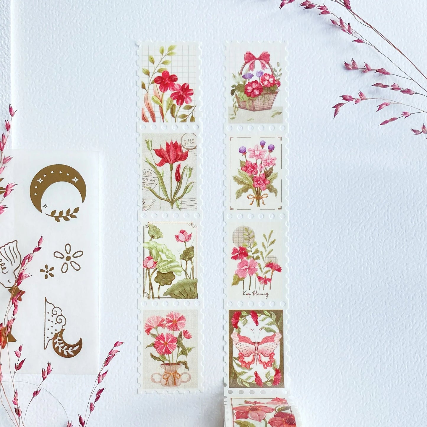 Washi tape Floral Stamps - LETTOOn
