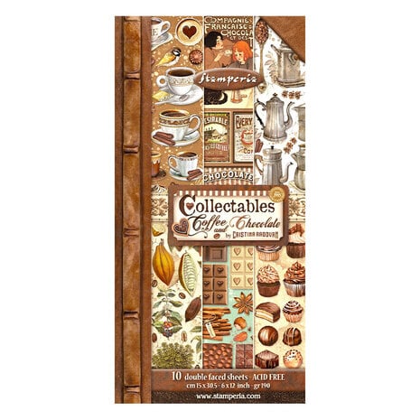 Scrapbook papier 15x30,5 cm Coffee and Chocolate - Stamperia