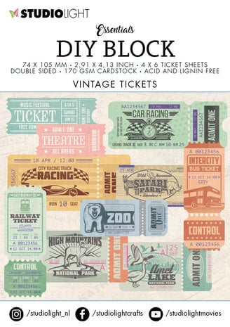 DIY Blok vintage tickets - Studio Light