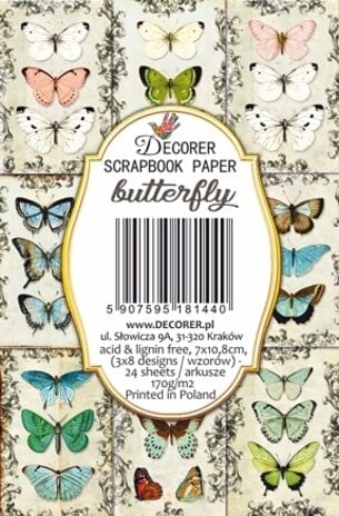 Mini Scrapbook papier Butterfly - Decorer
