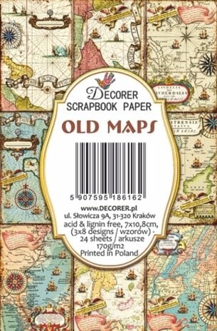 Mini Scrapbook papier Old Maps - Decorer