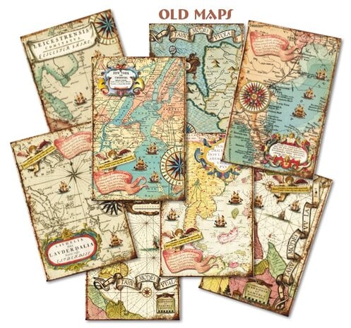 Mini Scrapbook papier Old Maps - Decorer