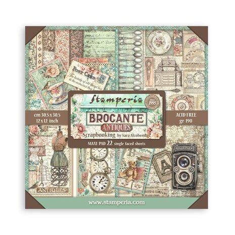 Scrapbook papier 30,5x30,5 cm Brocante Antiques - Stamperia