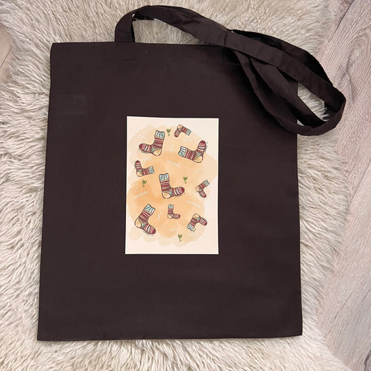 Katoenen tas bruin sokken - Lievia