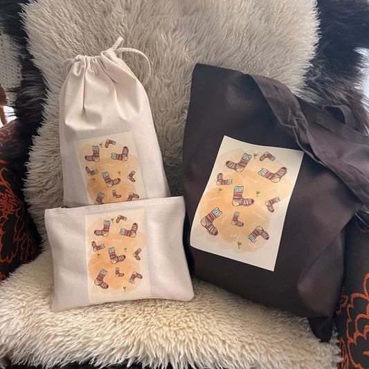 Katoenen tas bruin sokken - Lievia