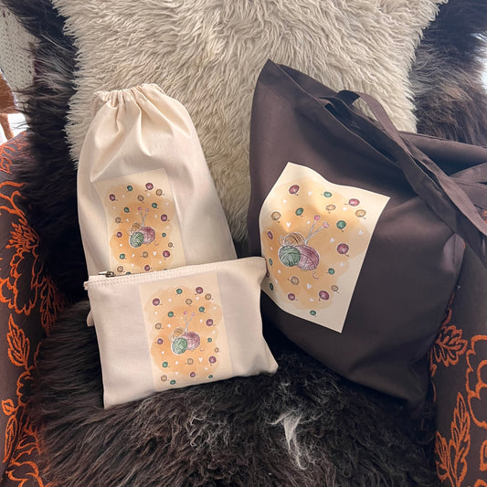 Katoenen tas bruin wolletjes - Lievia