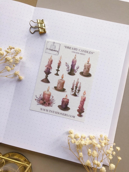 Washi-stickervel Dreamy Candles - T's Stationery