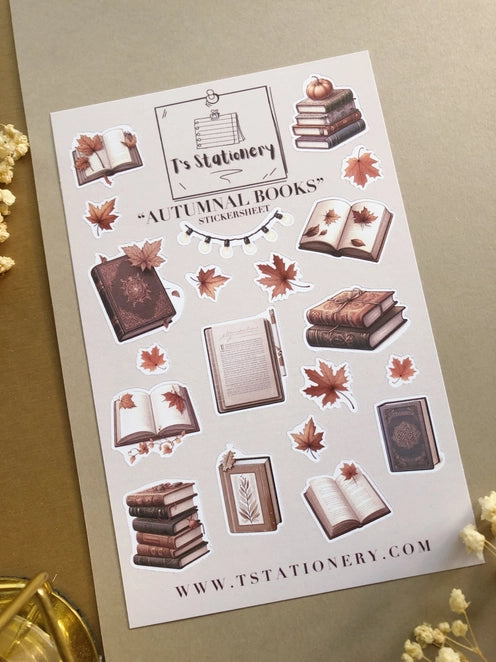 Stickervel Autumnal Books - T's Stationery