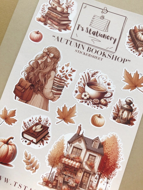 Stickervel Autumn Bookshop - T's Stationery