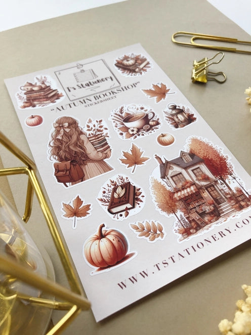 Stickervel Autumn Bookshop - T's Stationery