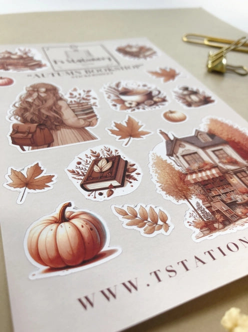 Stickervel Autumn Bookshop - T's Stationery